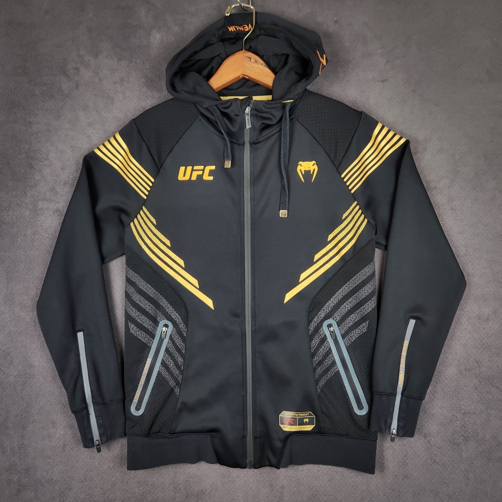 Venum UFC Fight Night Champion Walkout Hoodie Mens Small Black Gold FN 2021